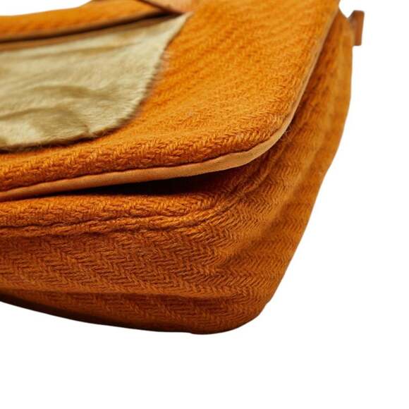 Prada One-Shoulder Bag B9475 Brown Wool and Porcelain Leather Women's PRADA - Picture 5 of 11